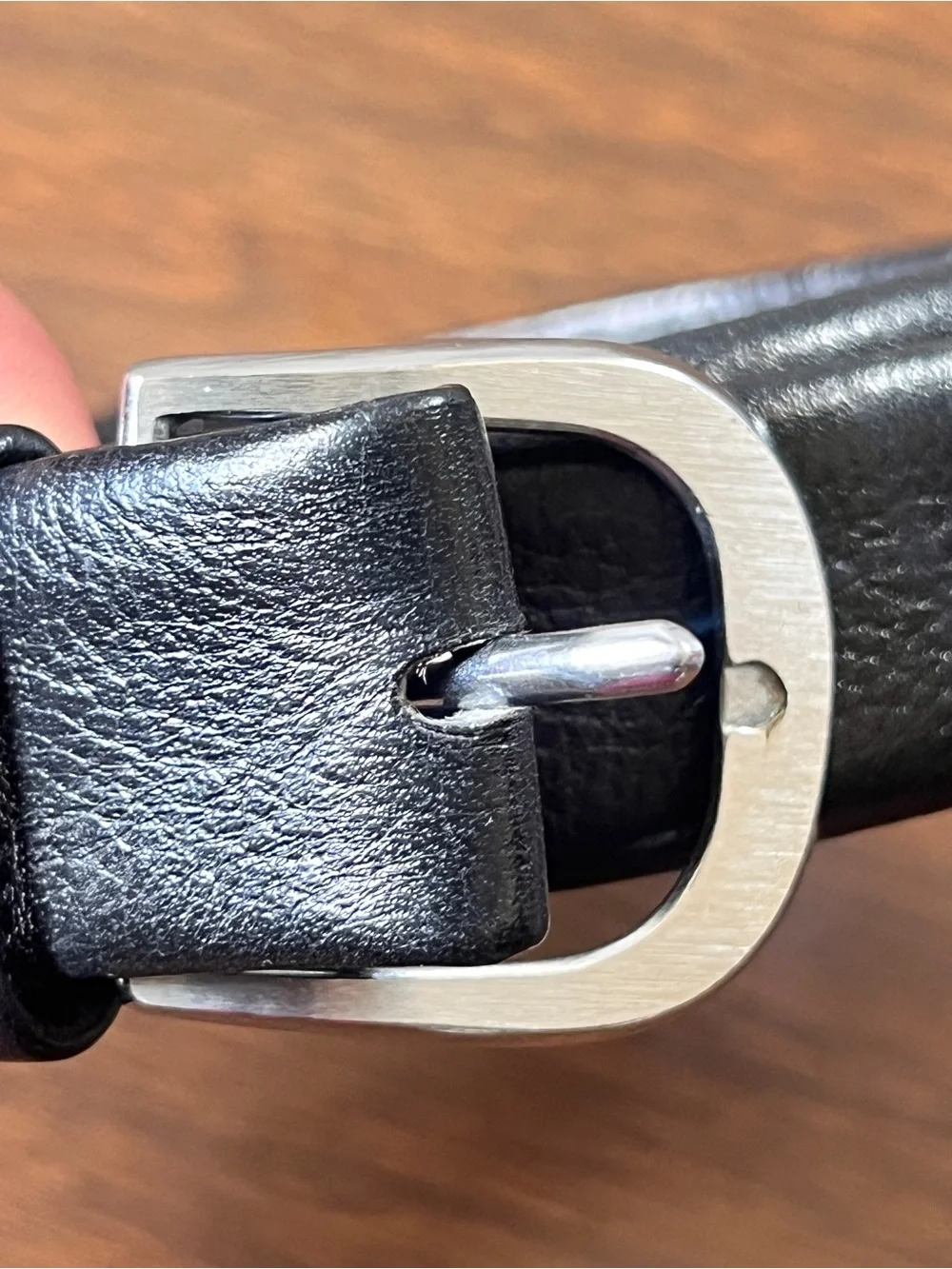 Vintage Black Carrara Steerhide Leather Belt with Brass Springeze Buckle - Sz 36